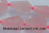 CNG384 15.5 inches 15*20mm – 25*30mm faceted nuggets rose quartz beads