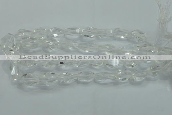 CNG402 15.5 inches 15*20mm faceted nuggets white crystal beads