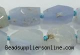 CNG404 15.5 inches 15*20mm - 18*30mm faceted nuggets blue chalcedony beads