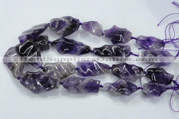 CNG424 15.5 inches 20*30mm - 25*50mm nuggets amethyst beads