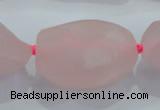 CNG434 15.5 inches 20*30mm – 25*48mm nuggets rose quartz beads