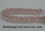 CNG5003 15.5 inches 12*16mm - 15*20mm faceted nuggets rose quartz beads