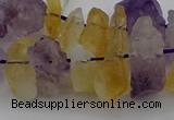 CNG5015 15.5 inches 12*18mm - 15*25mm nuggets amethyst & citrine beads