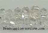 CNG5022 15.5 inches 6*8mm - 10*14mm faceted nuggets white crystal beads