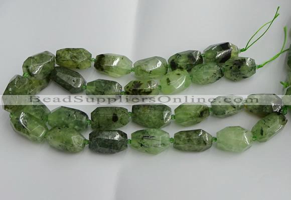 CNG5203 13*18mm - 15*25mm faceted nuggets green rutilated quartz beads