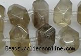 CNG5213 15.5 inches 12*16mm - 15*20mm faceted nuggets smoky quartz beads