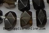 CNG5215 15.5 inches 12*16mm - 15*20mm faceted nuggets smoky quartz beads