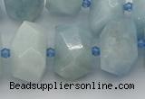 CNG5218 15.5 inches 12*16mm - 15*20mm faceted nuggets aquamarine beads