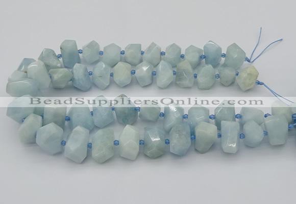 CNG5218 15.5 inches 12*16mm - 15*20mm faceted nuggets aquamarine beads