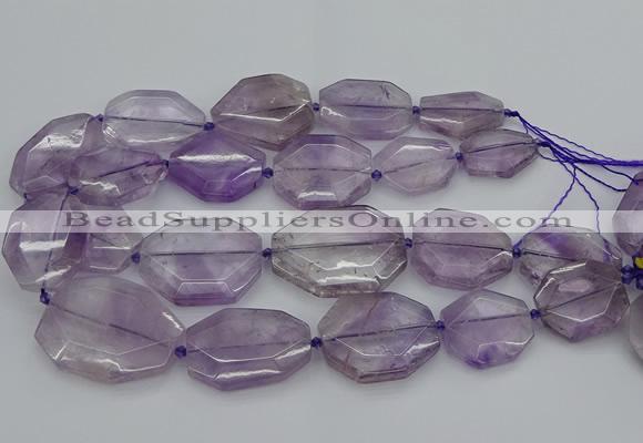 CNG5283 15.5 inches 20*30mm - 35*45mm faceted freeform amethyst beads