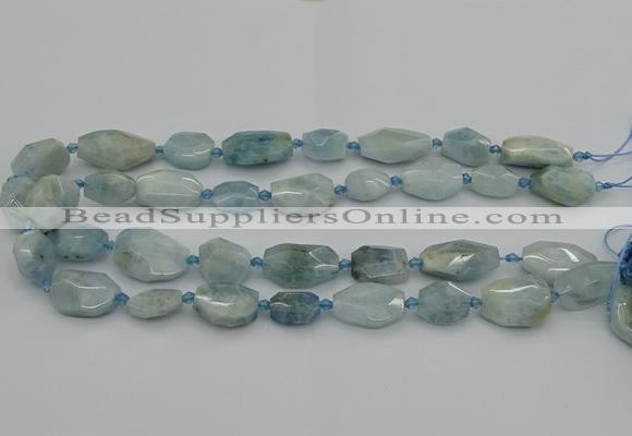 CNG5287 15.5 inches 12*16mm - 15*25mm faceted freeform aquamarine beads