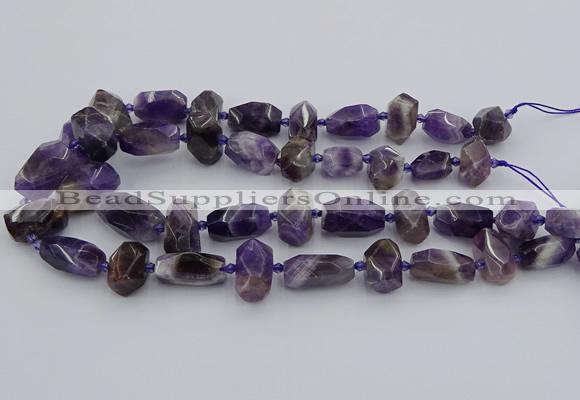 CNG5306 15.5 inches 12*16mm - 15*20mm faceted nuggets amethyst beads