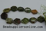 CNG5314 15.5 inches 20*30mm - 35*45mm freeform green garnet beads