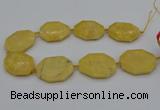 CNG5315 15.5 inches 25*35mm - 35*45mm freeform yellow jade beads