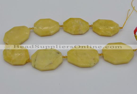 CNG5315 15.5 inches 25*35mm - 35*45mm freeform yellow jade beads