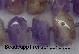 CNG5328 12*16mm - 15*20mm faceted nuggets lavender amethyst beads