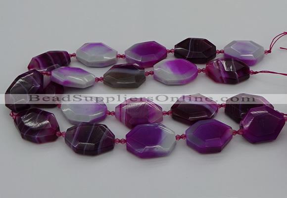 CNG5345 15.5 inches 25*35mm - 30*40mm faceted freeform agate beads