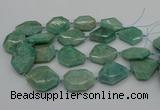 CNG5353 15.5 inches 20*30mm - 35*45mm faceted freeform amazonite beads