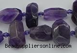 CNG5370 15.5 inches 10*15mm - 15*25mm faceted nuggets amethyst beads