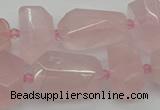 CNG5372 15.5 inches 12*16mm - 18*25mm faceted nuggets rose quartz beads