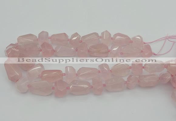 CNG5372 15.5 inches 12*16mm - 18*25mm faceted nuggets rose quartz beads