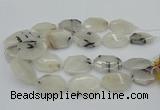 CNG5376 20*30mm - 35*45mm faceted freeform black rutilated quartz beads