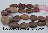 CNG5418 20*30mm - 35*45mm faceted freeform rhodochrosite beads