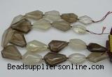 CNG5420 20*30mm - 35*45mm faceted freeform smoky quartz beads