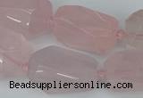 CNG5444 12*16mm - 15*25mm faceted nuggets rose quartz beads