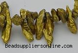 CNG5462 15.5 inches 6*10mm - 8*20mm nuggets plated quartz beads