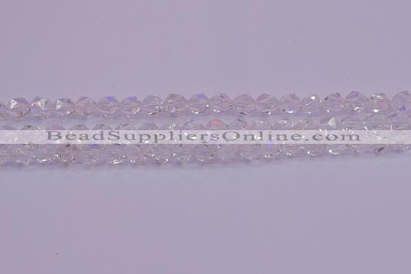 CNG5471 15.5 inches 6mm faceted nuggets white crystal beads