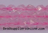 CNG5482 15.5 inches 8mm faceted nuggets rose quartz beads