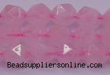 CNG5483 15.5 inches 10mm faceted nuggets rose quartz beads