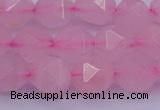 CNG5484 15.5 inches 12mm faceted nuggets rose quartz beads