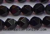 CNG5503 15.5 inches 10mm faceted nuggets black agate beads