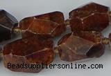 CNG5518 12*16mm - 15*25mm faceted nuggets orange garnet beads