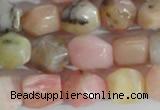 CNG556 15.5 inches 8*10mm nuggets pink opal gemstone beads