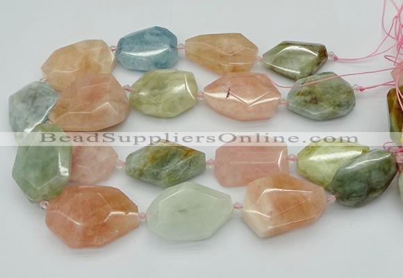 CNG5592 15.5 inches 25*35mm - 30*40mm faceted freeform morganite beads