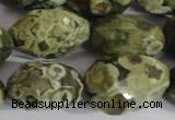 CNG560 15.5 inches 14*20mm faceted nuggets rhyolite gemstone beads