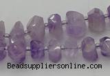 CNG5601 6*16mm - 8*18mm faceted nuggets lavender amethyst beads