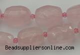 CNG5608 15.5 inches 10*14mm - 13*18mm faceted nuggets rose quartz beads