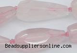 CNG5630 15.5 inches 15*35mm - 18*45mm faceted teardrop rose quartz beads