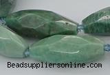 CNG5639 15.5 inches 15*35mm - 18*40mm faceted rice amazonite beads