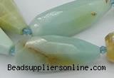 CNG5640 15.5 inches 15*35mm - 18*45mm faceted teardrop amazonite beads