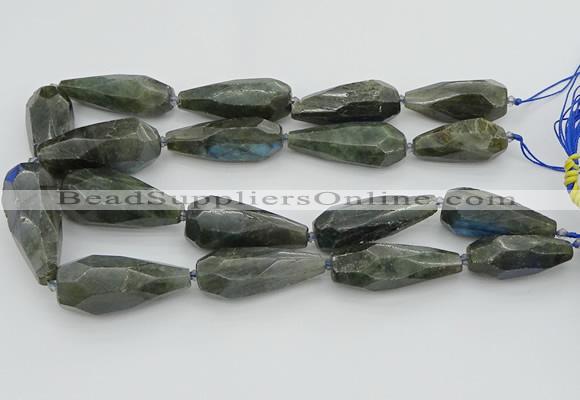 CNG5644 15.5 inches 15*35mm - 18*45mm faceted teardrop labradorite beads