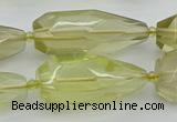 CNG5648 15*35mm - 18*45mm faceted teardrop lemon quartz beads