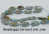 CNG5672 15.5 inches 15*35mm - 20*40mm freeform aquamarine beads