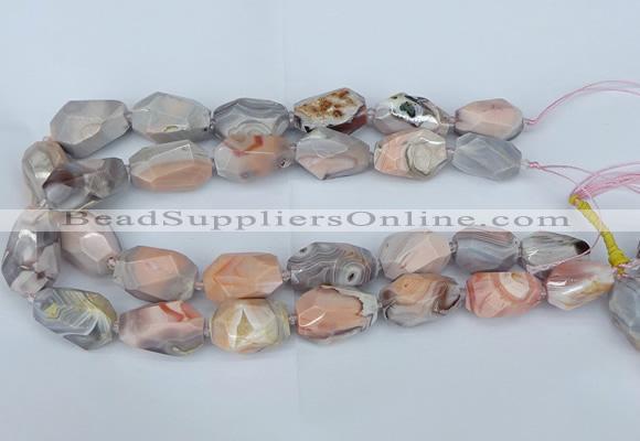 CNG5683 12*16mm - 18*25mm faceted nuggets pink botswana agate beads