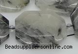 CNG5687 20*30mm - 35*45mm faceted freeform black rutilated quartz beads