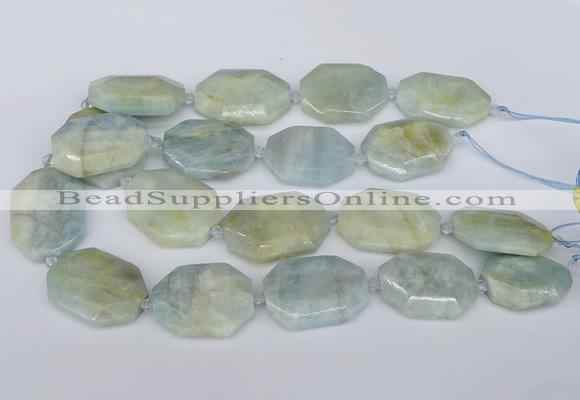 CNG5690 15.5 inches 20*30mm - 35*45mm faceted freeform aquamarine beads